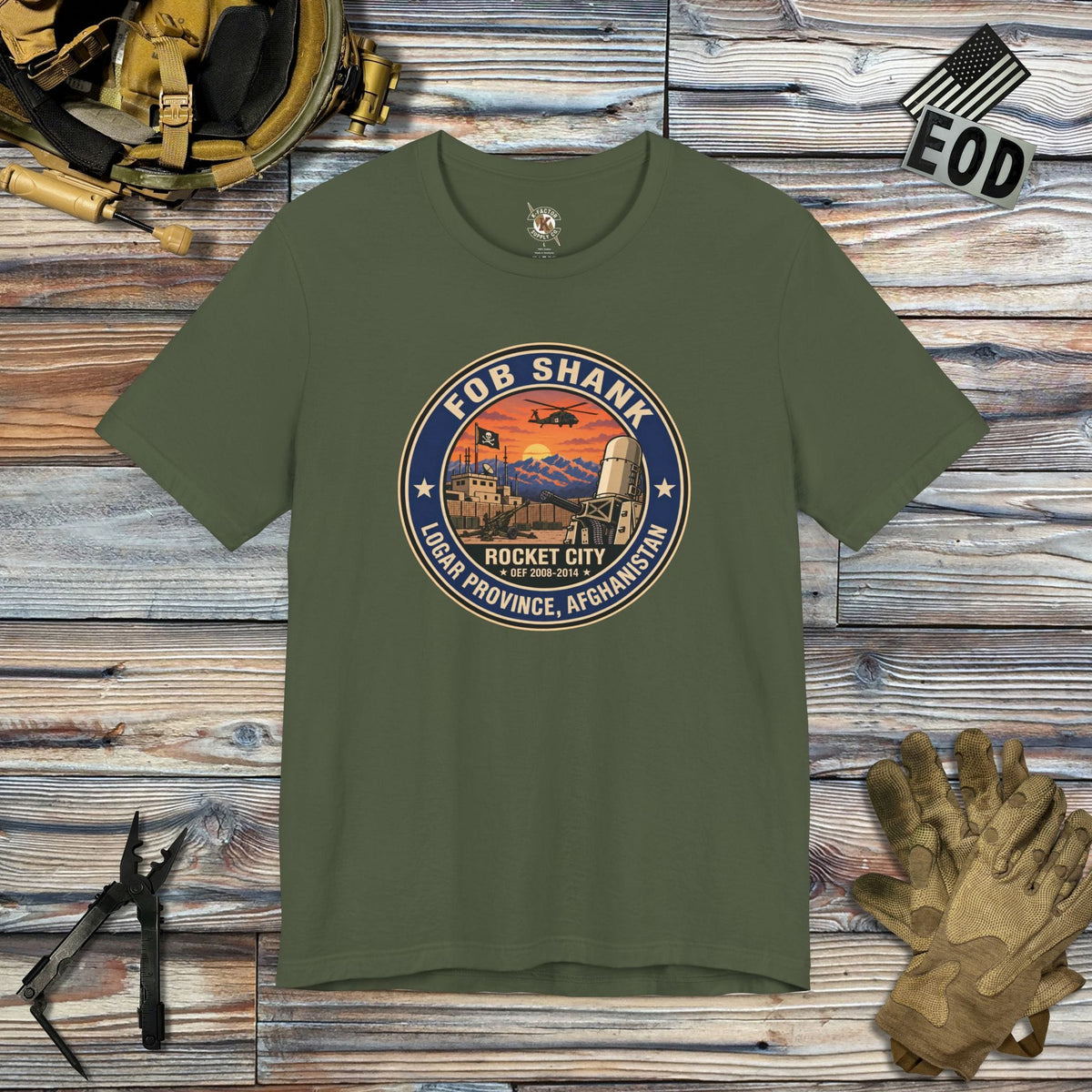 K-Factor Supply Co FOB Shank Icon Mk 1 T-Shirt Military Green / S