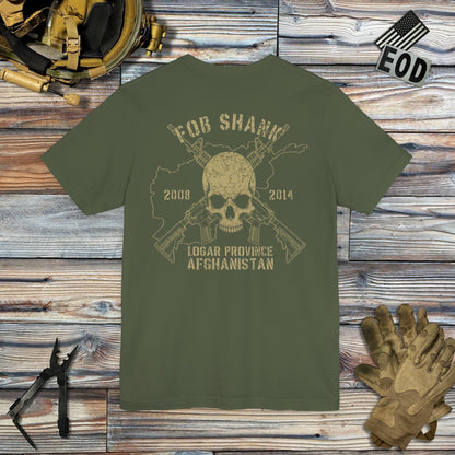 K-Factor Supply Co FOB Shank - Skull & Carbines (Back Print) T-Shirt