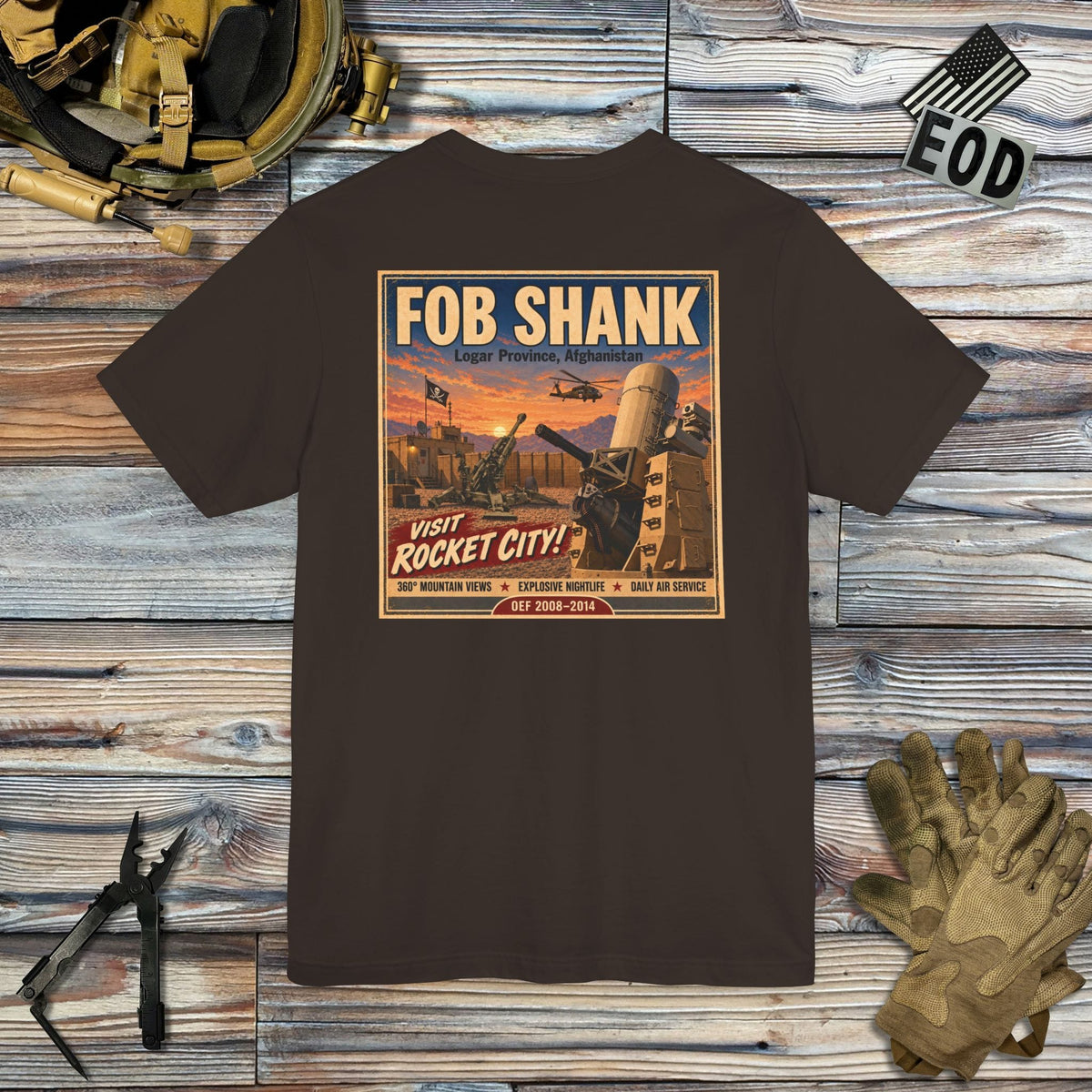 K-Factor Supply Co FOB Shank Travel [Back Print] T-Shirt