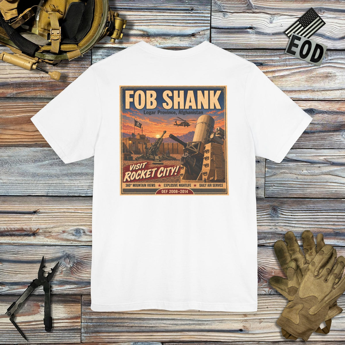 K-Factor Supply Co FOB Shank Travel [Back Print] T-Shirt