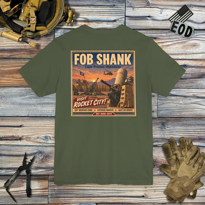 K-Factor Supply Co FOB Shank Travel [Back Print] T-Shirt Military Green / S