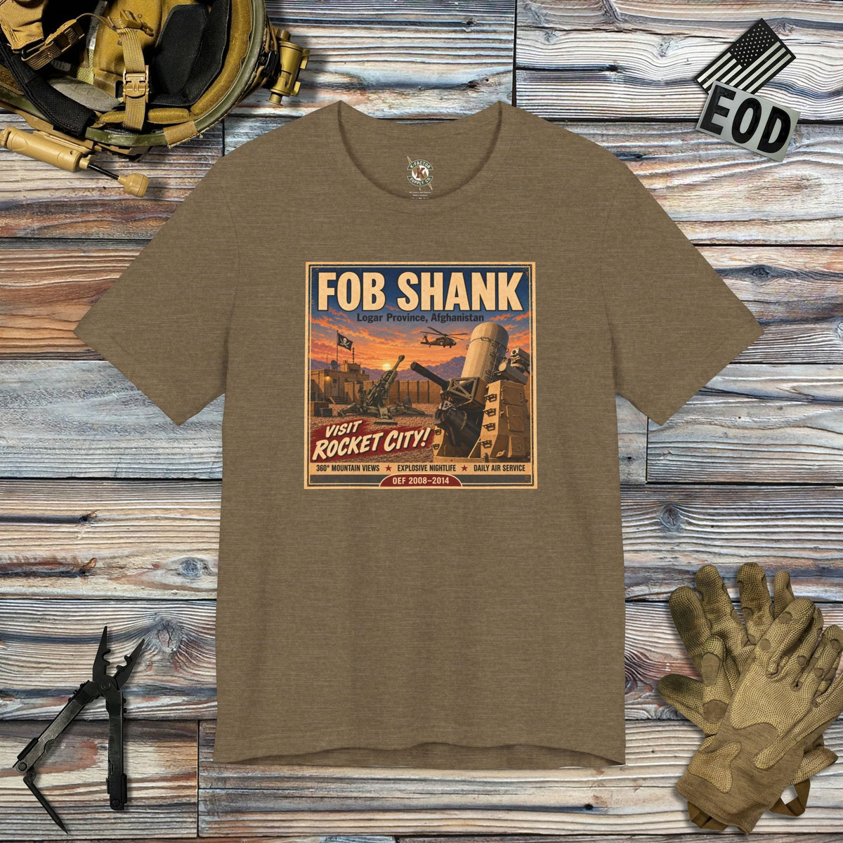 K-Factor Supply Co FOB Shank Travel T-Shirt Heather Olive / S
