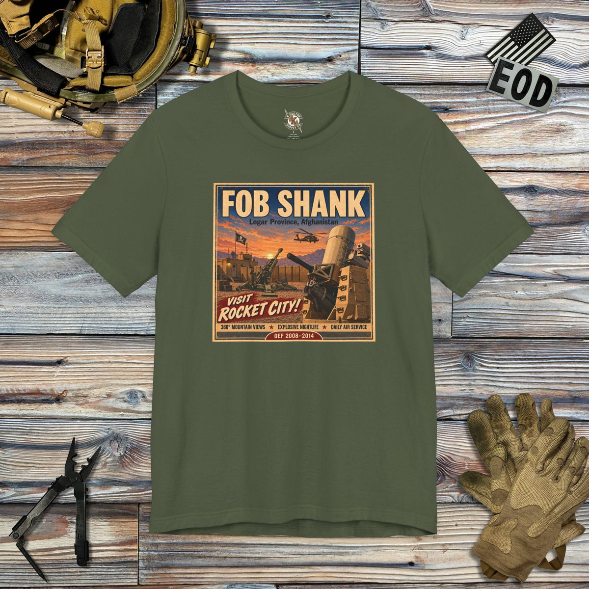 K-Factor Supply Co FOB Shank Travel T-Shirt Military Green / S