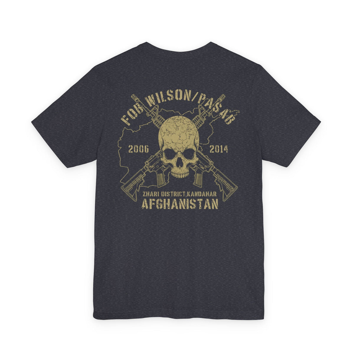 K-Factor Supply Co FOB Wilson - Skull & Carbines (Back Print) T-Shirt Heather Navy / S