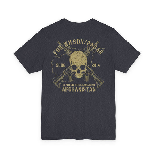 K-Factor Supply Co FOB Wilson - Skull & Carbines (Back Print) T-Shirt Heather Navy / S
