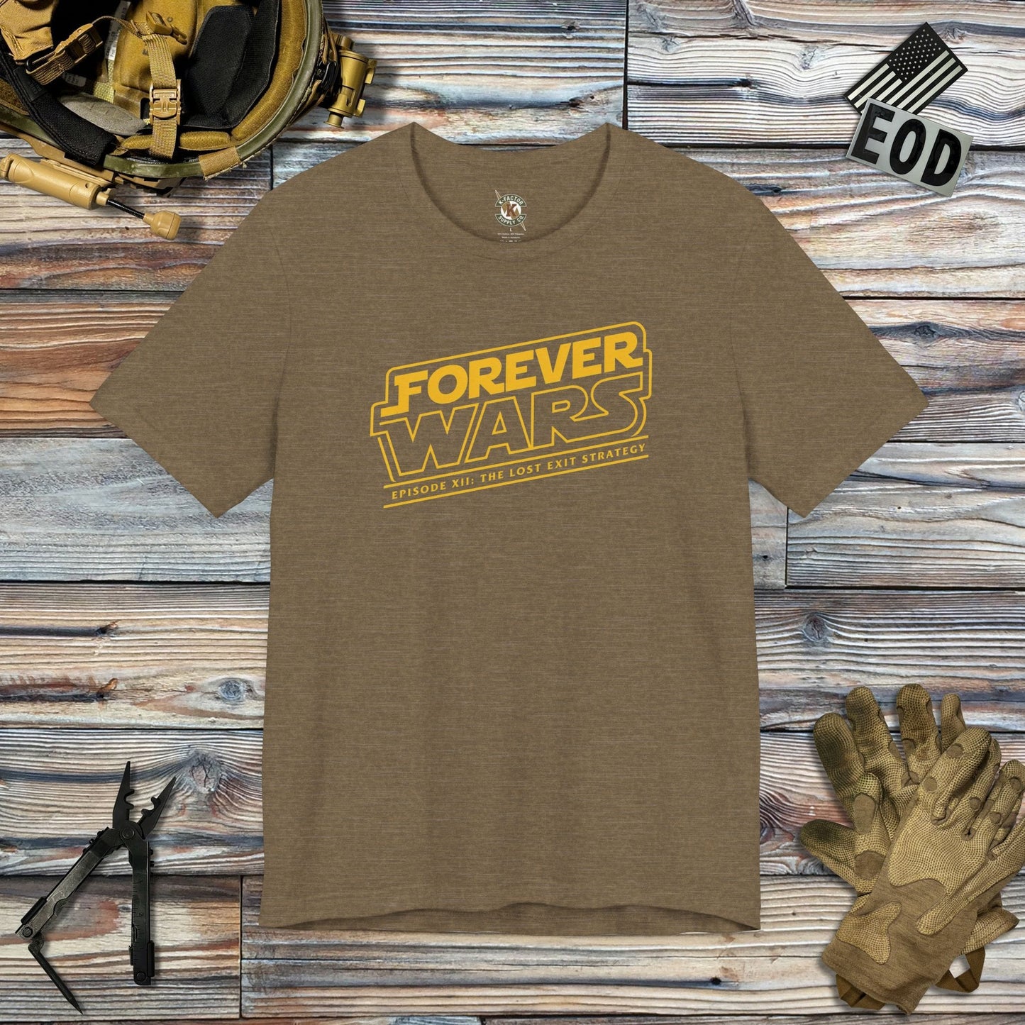 K-Factor Supply Co Forever Wars: Episode XII T-Shirt Heather Olive / S