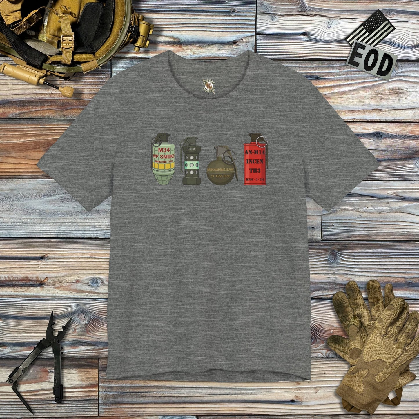 K-Factor Supply Co Grenade Sampler T-Shirt Deep Heather / M