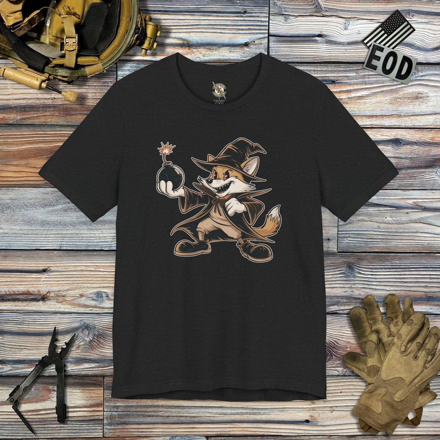 K-Factor Supply Co Guy Fox T-Shirt Solid Black Blend / S