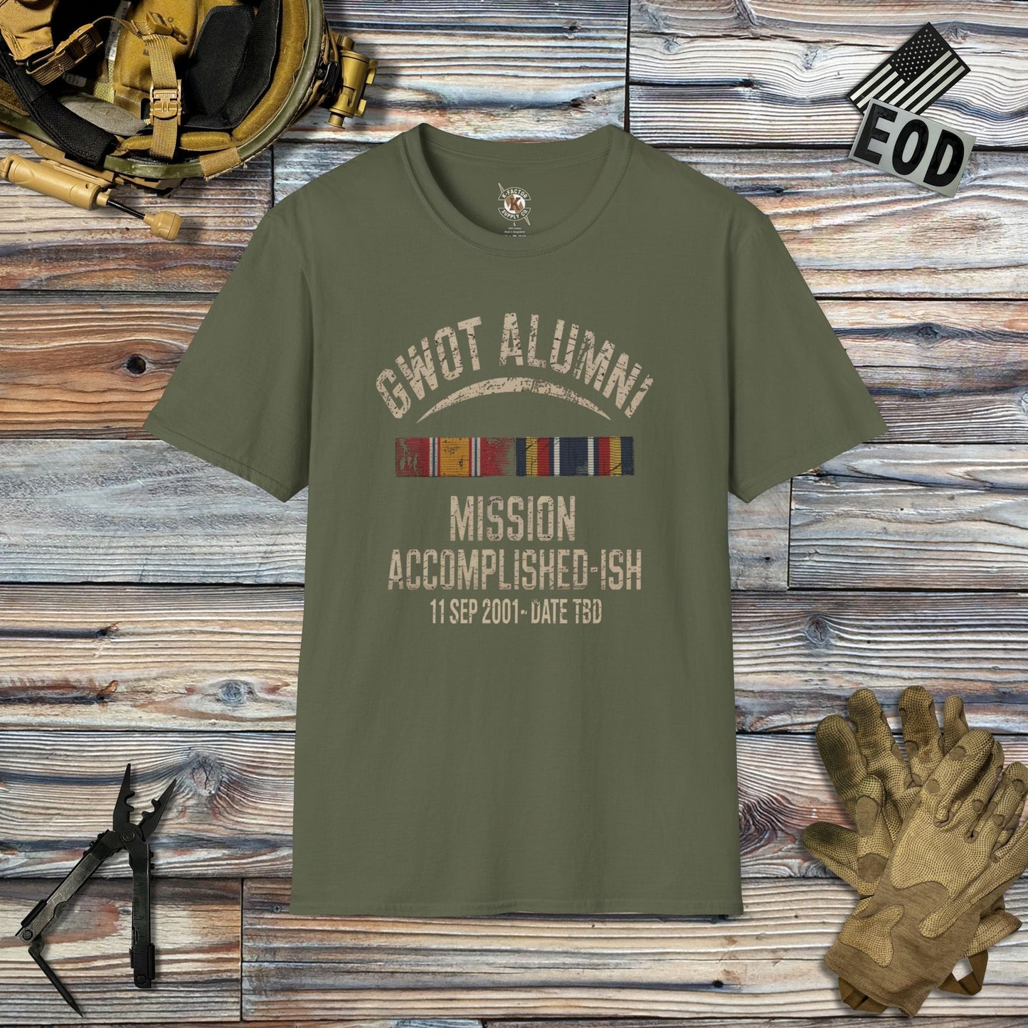 K-Factor Supply Co GWOT Alumni Mk 1 (NDS/GWOT-S) [B+T] T-Shirt Military Green / 2XL