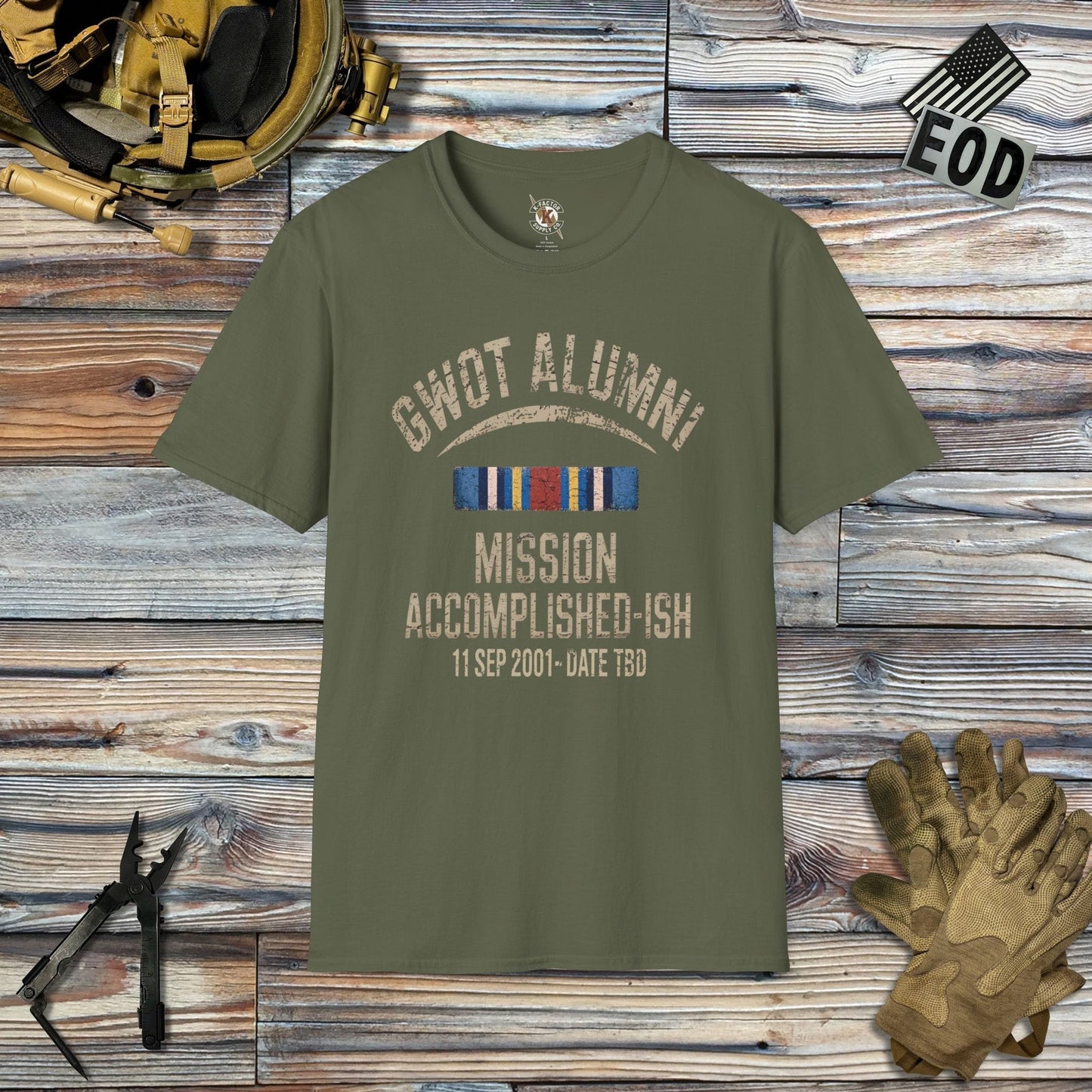 K-Factor Supply Co GWOT Alumni Mk 2 (GWOT-E) [B+T] T-Shirt Military Green / 2XL