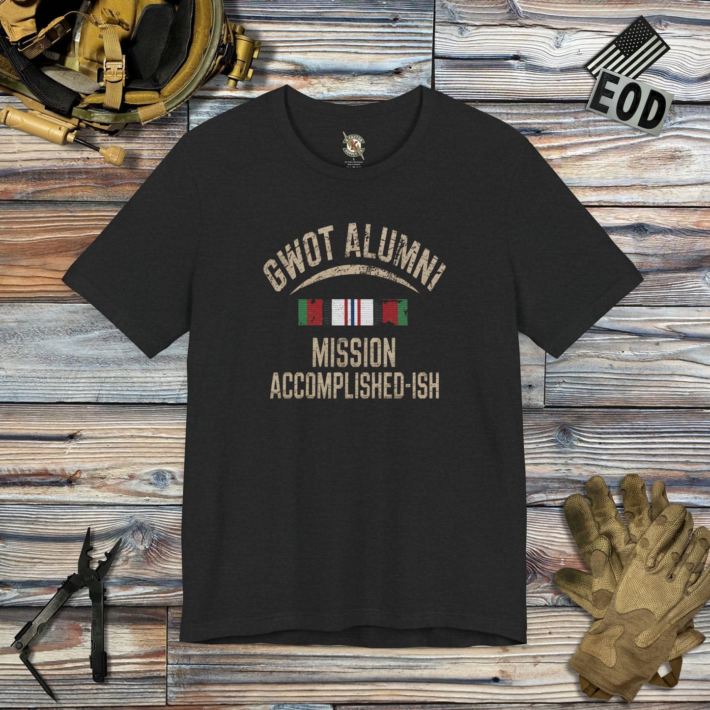 K-Factor Supply Co GWOT Alumni MK 2 Mod 2 (ACM) T-Shirt Solid Black Blend / S