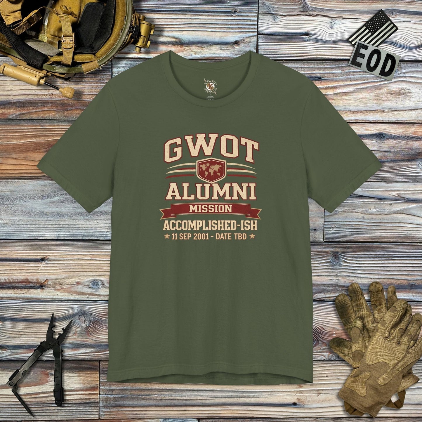 K-Factor Supply Co GWOT Alumni Mk 3 T-Shirt Military Green / S