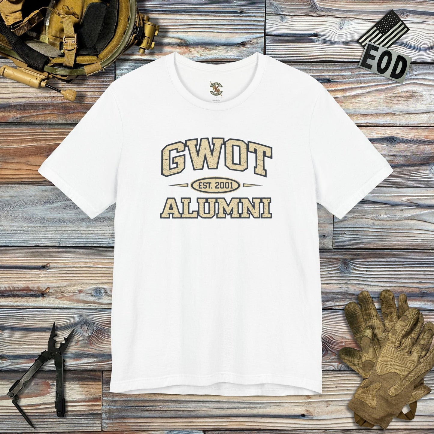 K-Factor Supply Co GWOT Alumni Mk 4 Mod 0 T-Shirt White / S