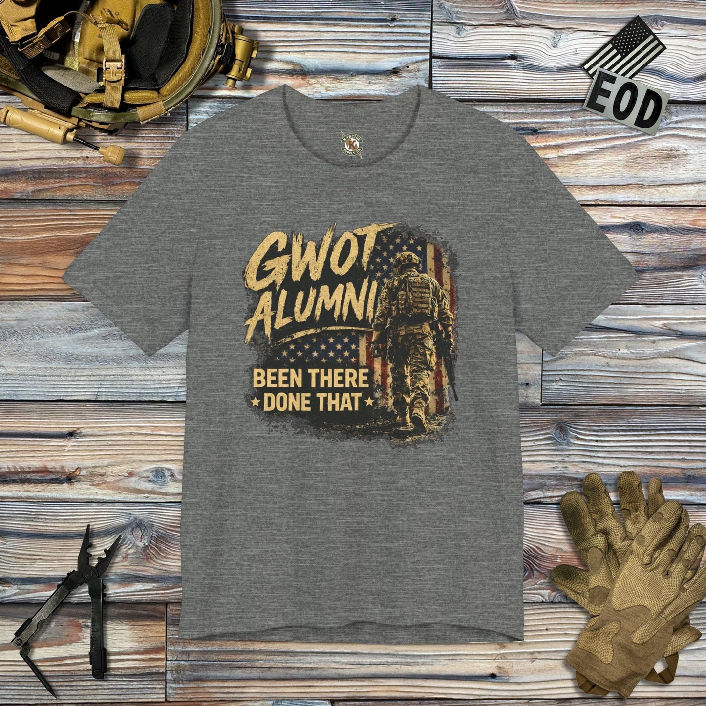 K-Factor Supply Co GWOT Alumni Mk 5 T-Shirt Deep Heather / S