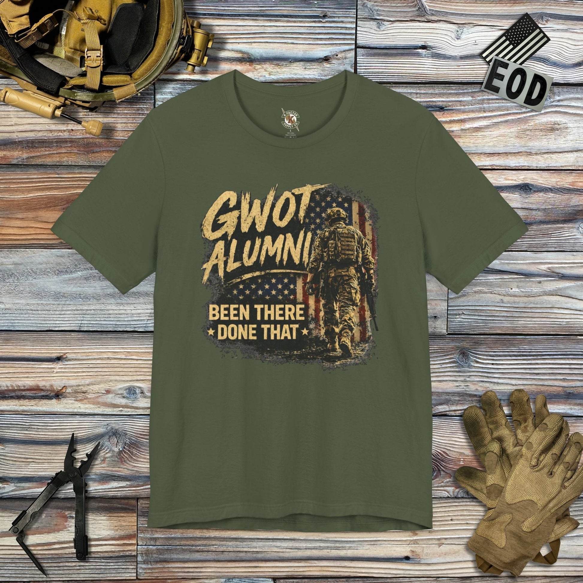 K-Factor Supply Co GWOT Alumni Mk 5 T-Shirt Military Green / S