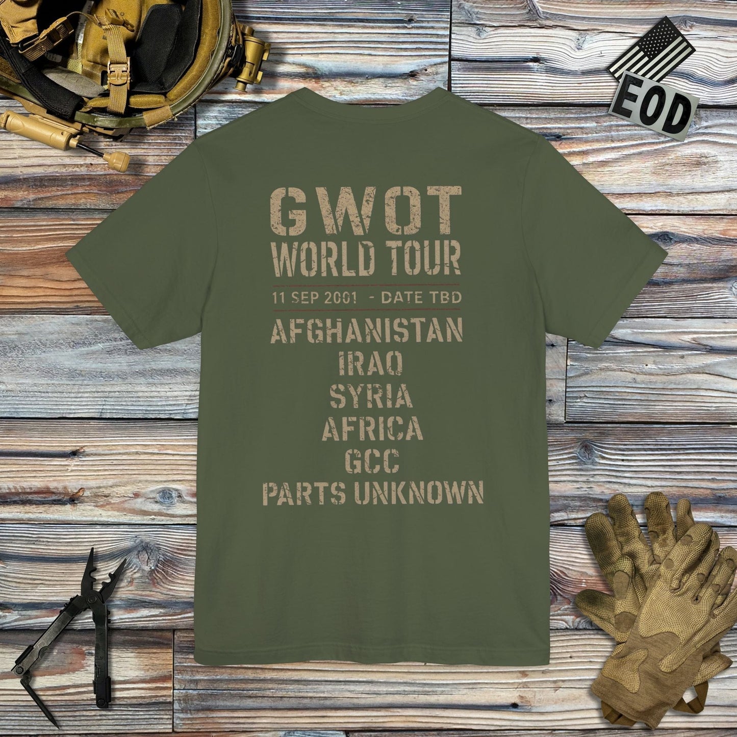 K-Factor Supply Co GWOT World Tour (Back Print) T-Shirt