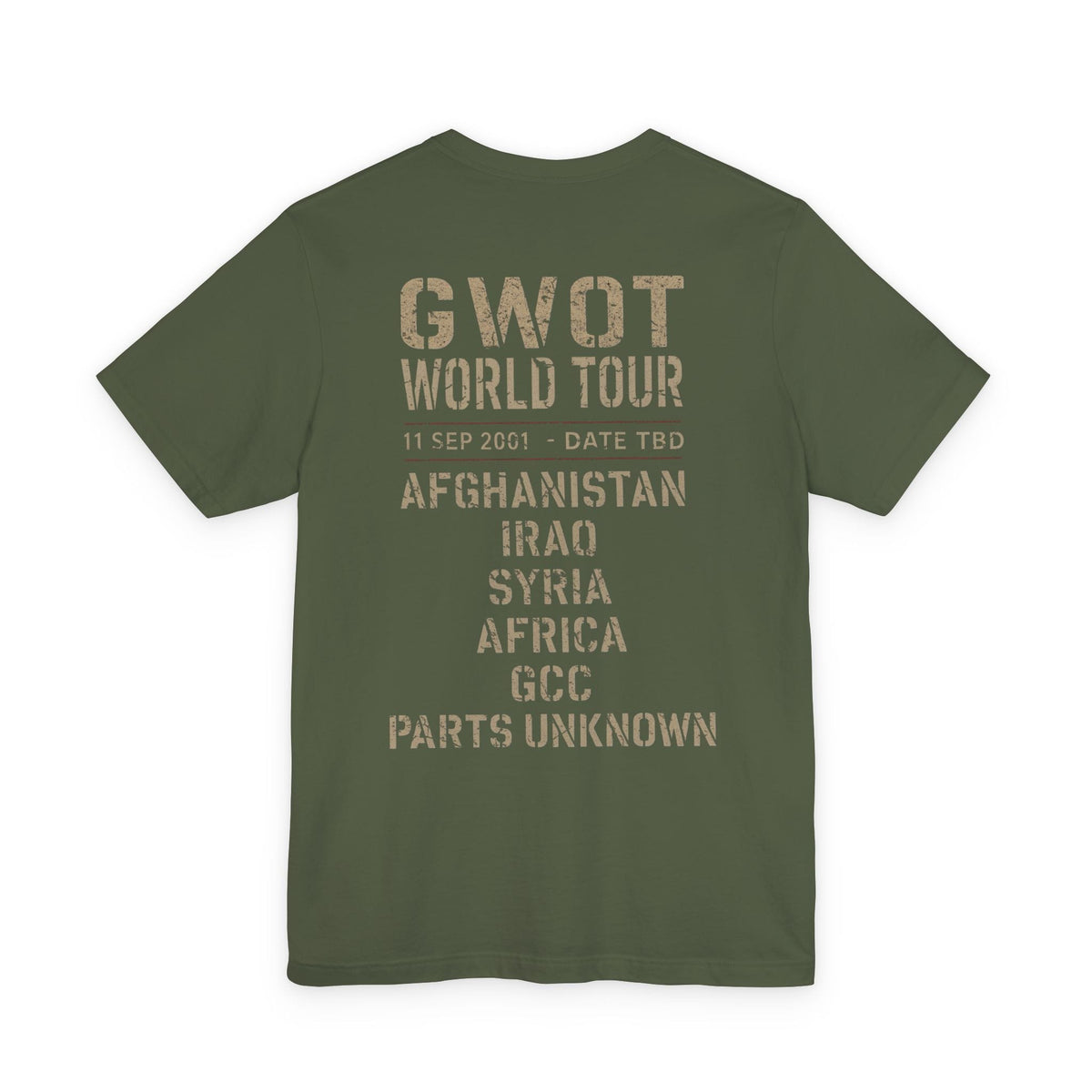 K-Factor Supply Co GWOT World Tour (Back Print) T-Shirt