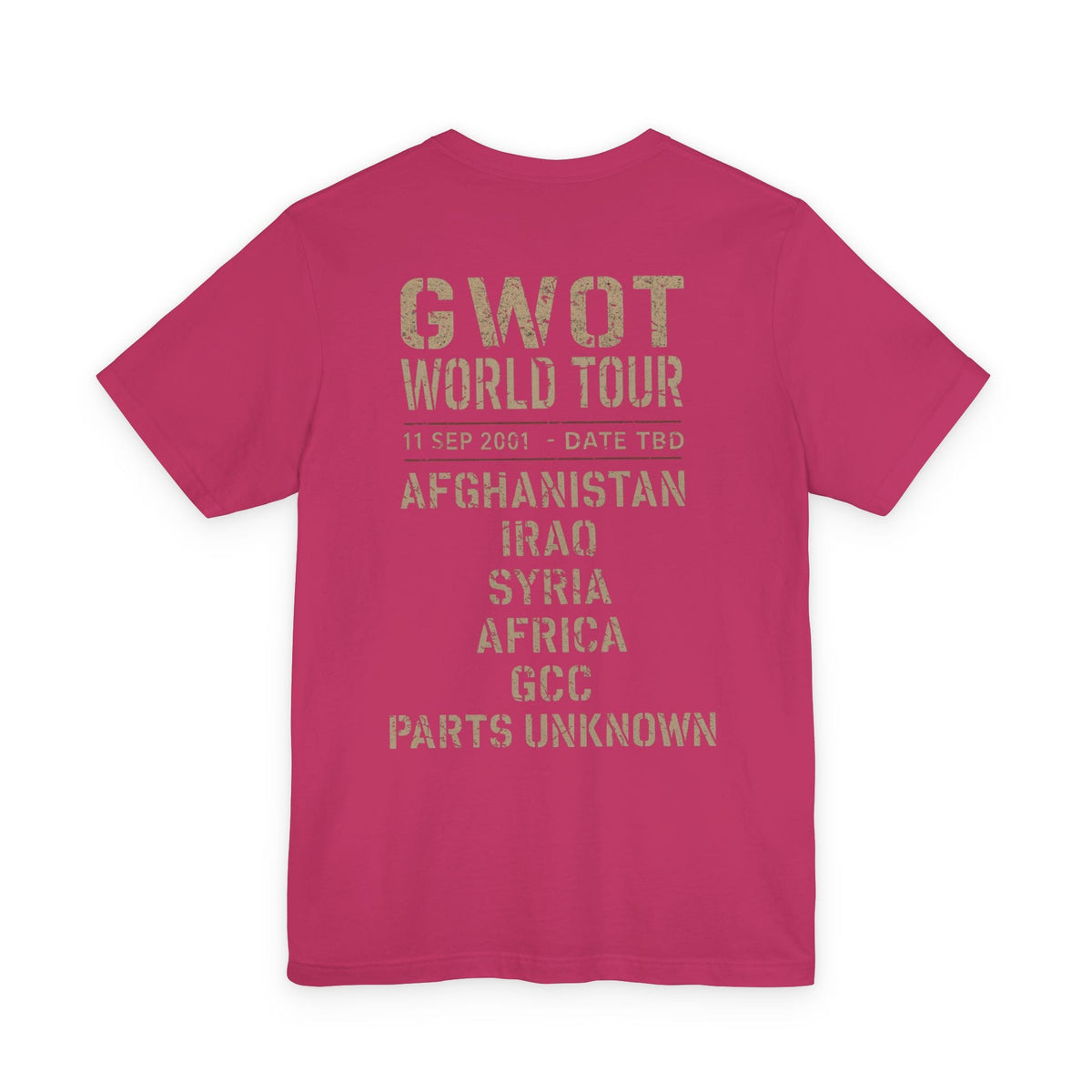 K-Factor Supply Co GWOT World Tour (Back Print) T-Shirt