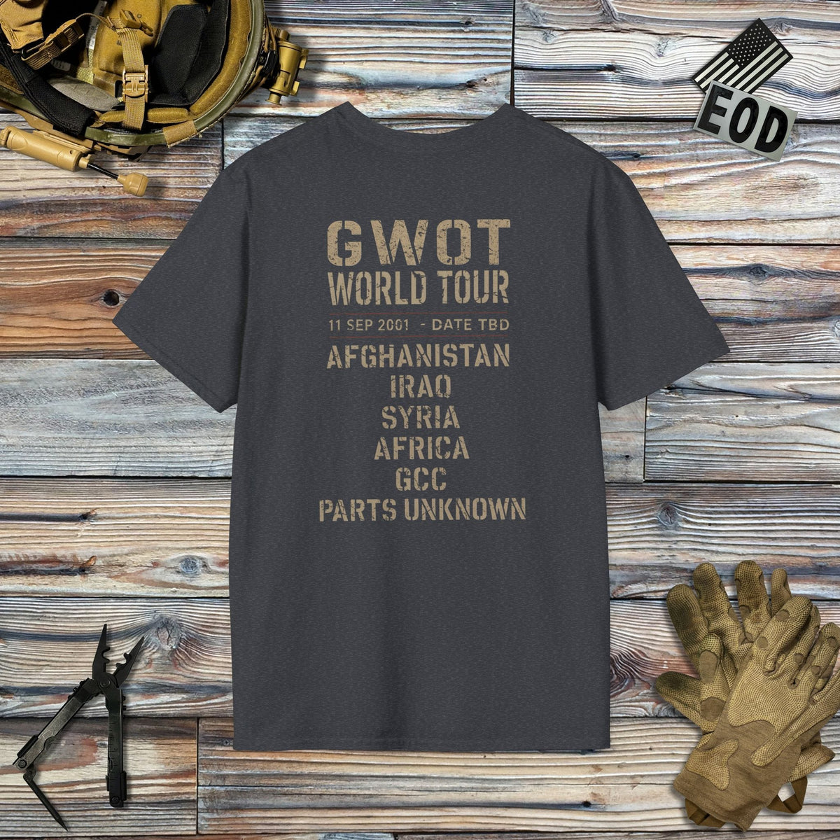 K-Factor Supply Co GWOT World Tour Mk 1 [Back Print] (B+T) T-Shirt