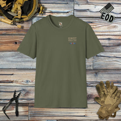 K-Factor Supply Co GWOT World Tour Mk 1 [Back Print] (B+T) T-Shirt 2XL / Military Green