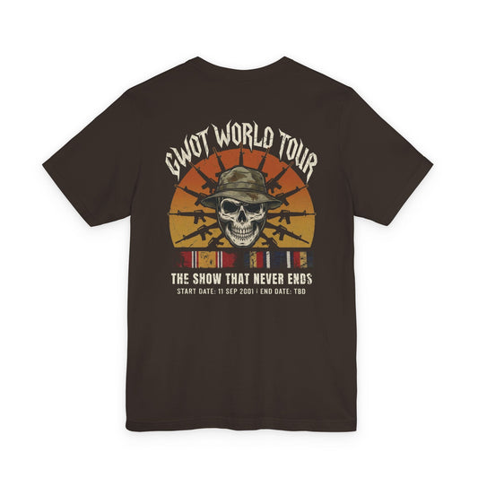 K-Factor Supply Co GWOT World Tour Mk 2 (Back Print) T-Shirt Brown / S