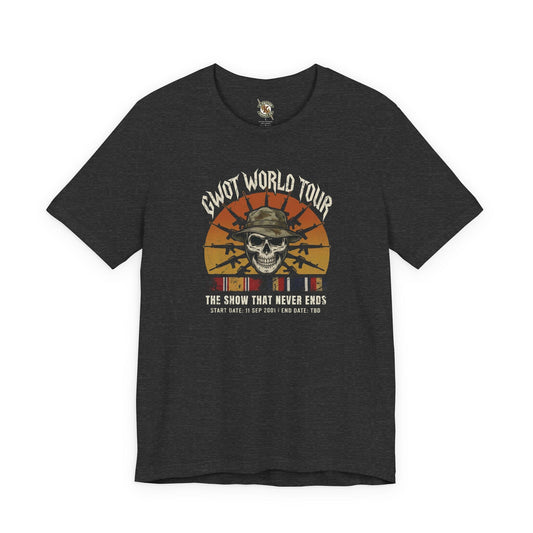 K-Factor Supply Co GWOT World Tour Mk 2 T-Shirt Dark Grey Heather / S
