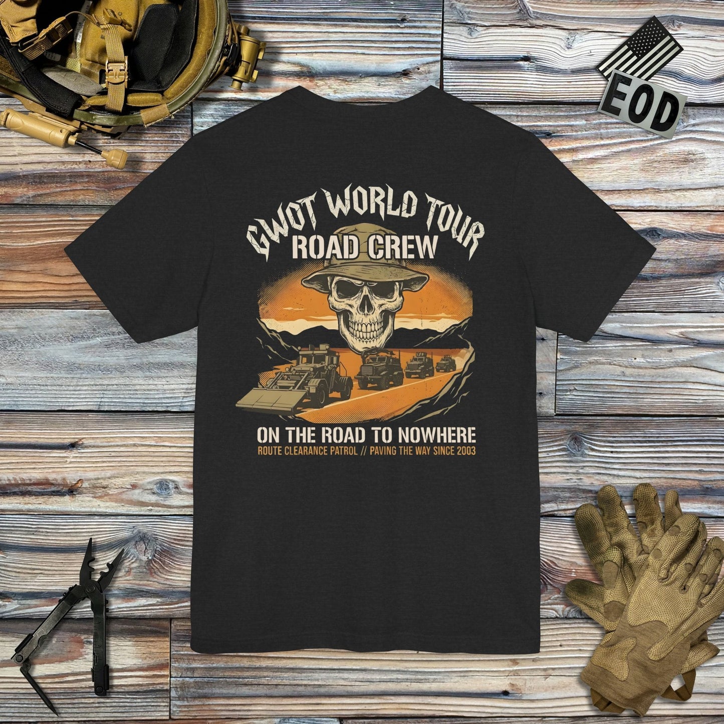 K-Factor Supply Co GWOT World Tour - Road Crew (Back Print) T-Shirt