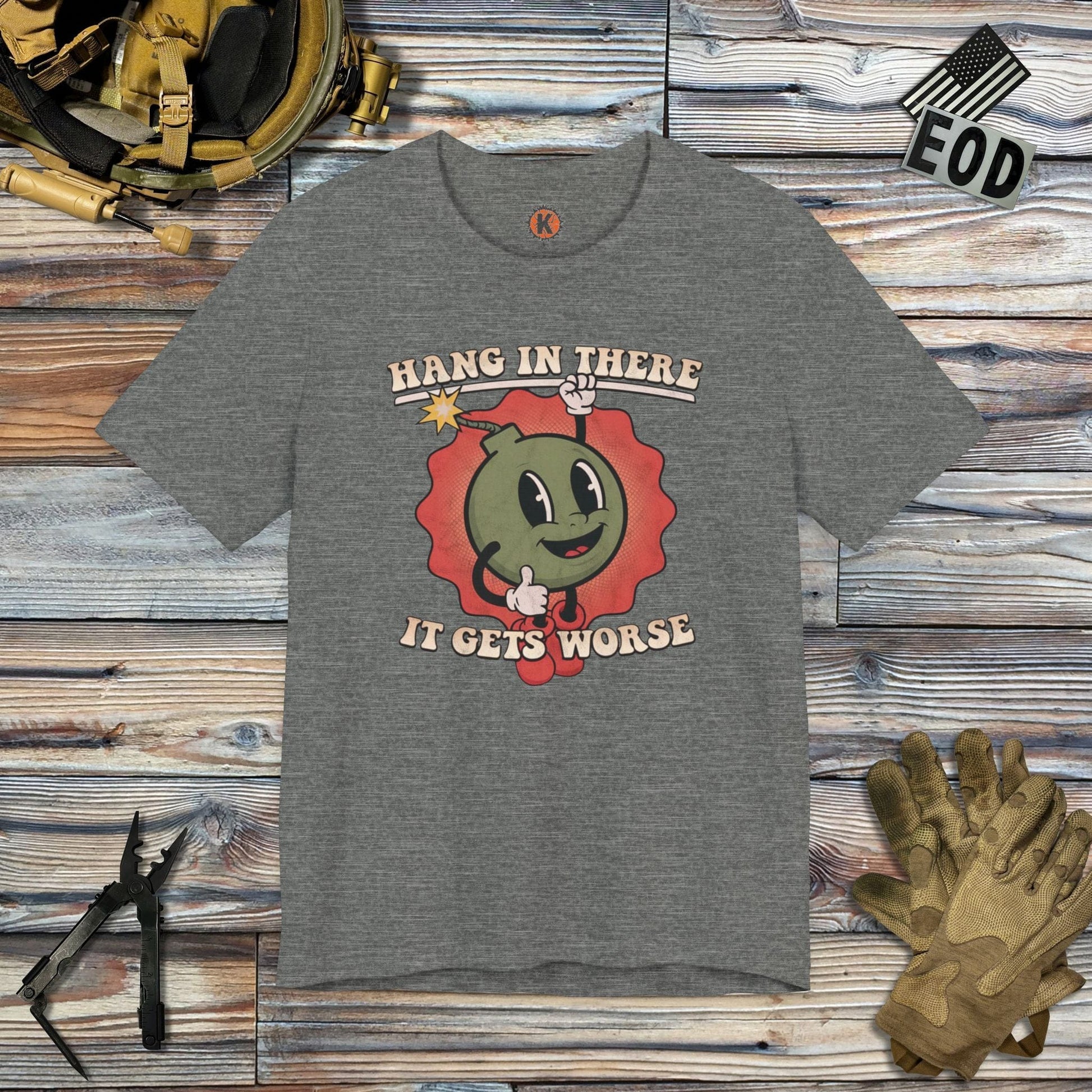 K-Factor Supply Co Hang In There T-Shirt Deep Heather / S