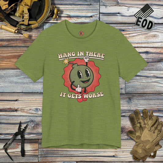 K-Factor Supply Co Hang In There T-Shirt Heather Green / S