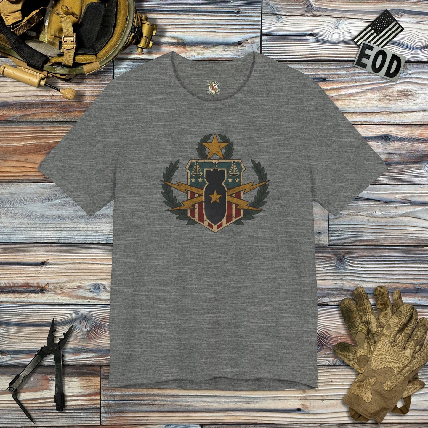 K-Factor Supply Co HDS/PBST Vintage Master Badge T-Shirt Deep Heather / M