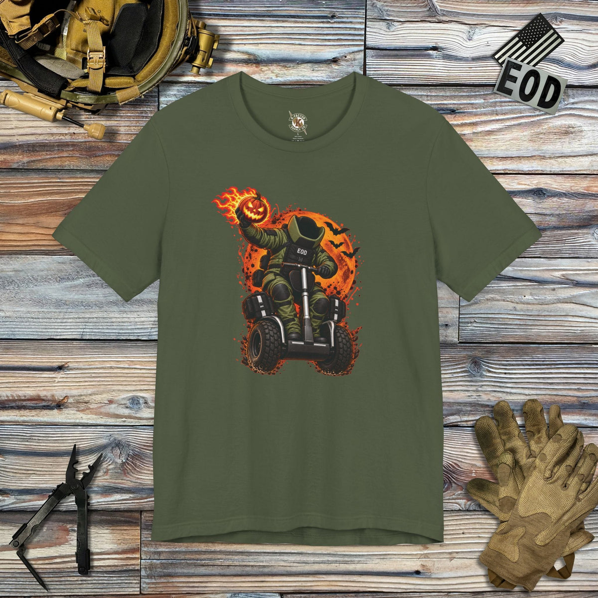 K-Factor Supply Co Headless Tech-man T-Shirt Military Green / S