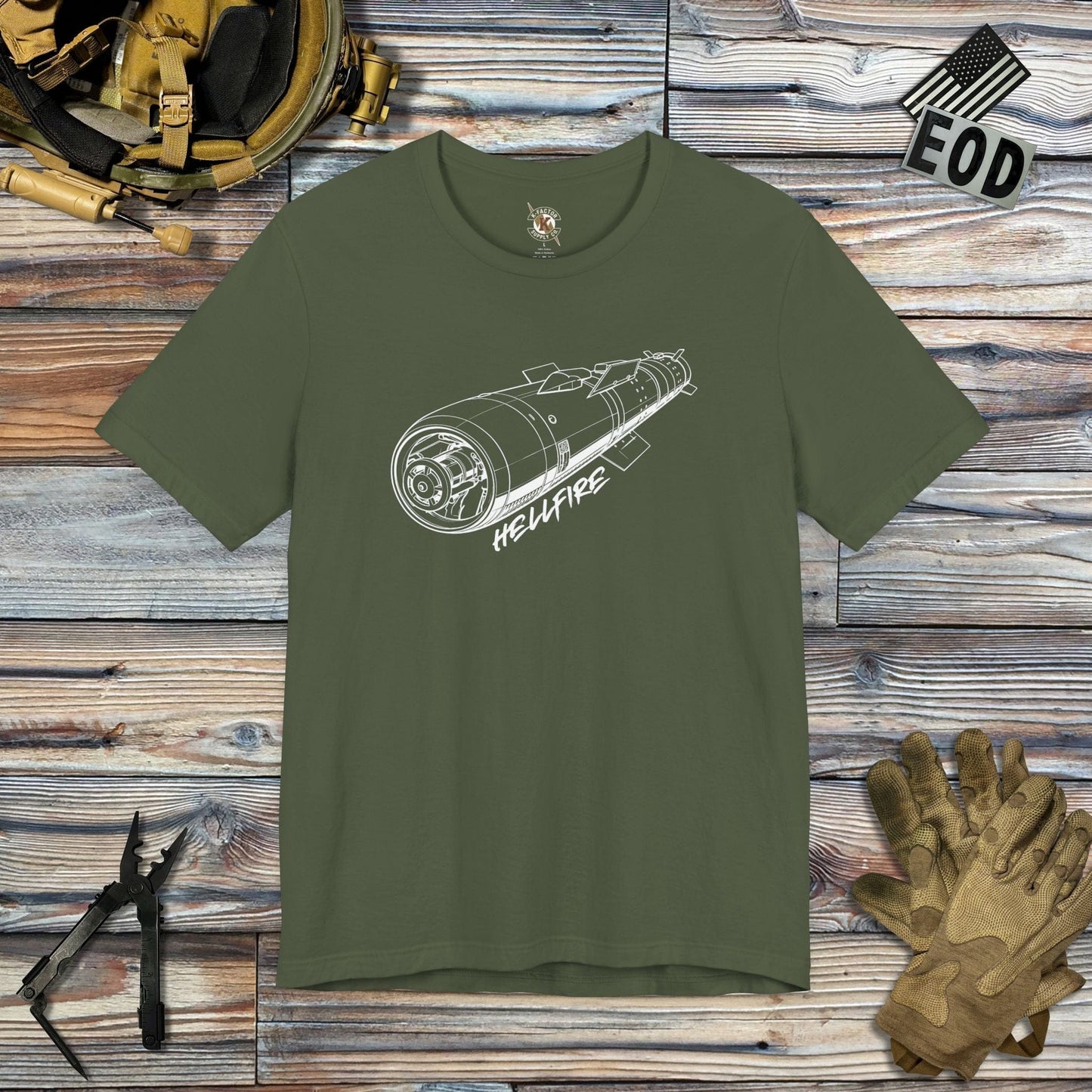 K-Factor Supply Co Hellfire T-Shirt Military Green / S