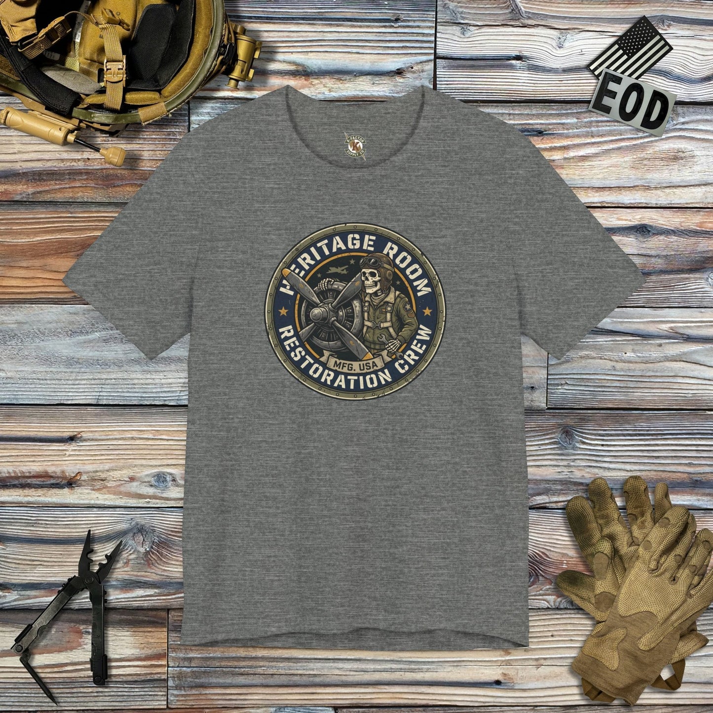 K-Factor Supply Co Heritage Room Restoration Crew T-Shirt Deep Heather / S