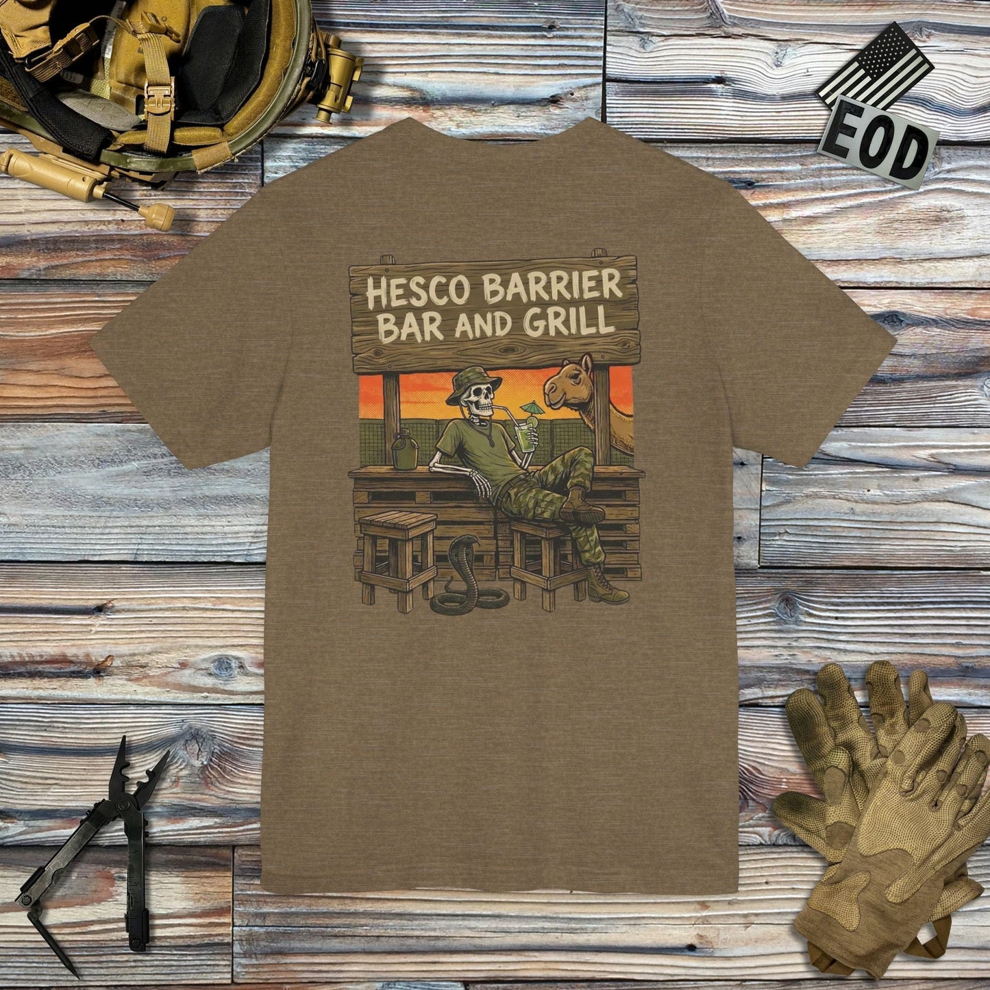 K-Factor Supply Co HESCO Bar and Grill (Back Print) T-Shirt