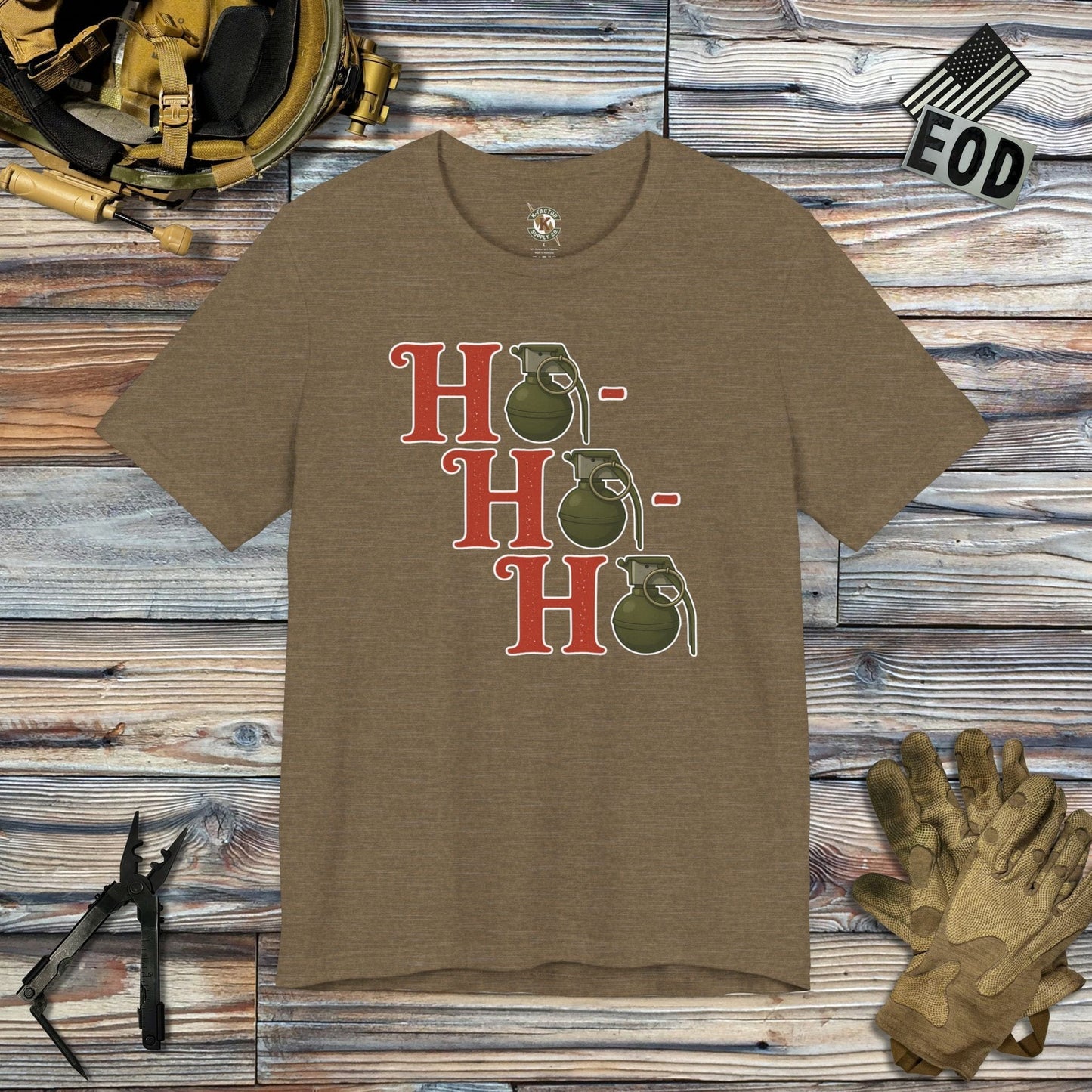 K-Factor Supply Co Ho-Ho-Ho T-Shirt Heather Olive / S