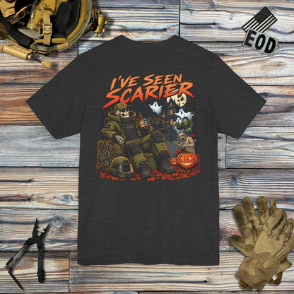K-Factor Supply Co I've Seen Scarier - EOD (Back Print) T-Shirt Dark Grey Heather / S