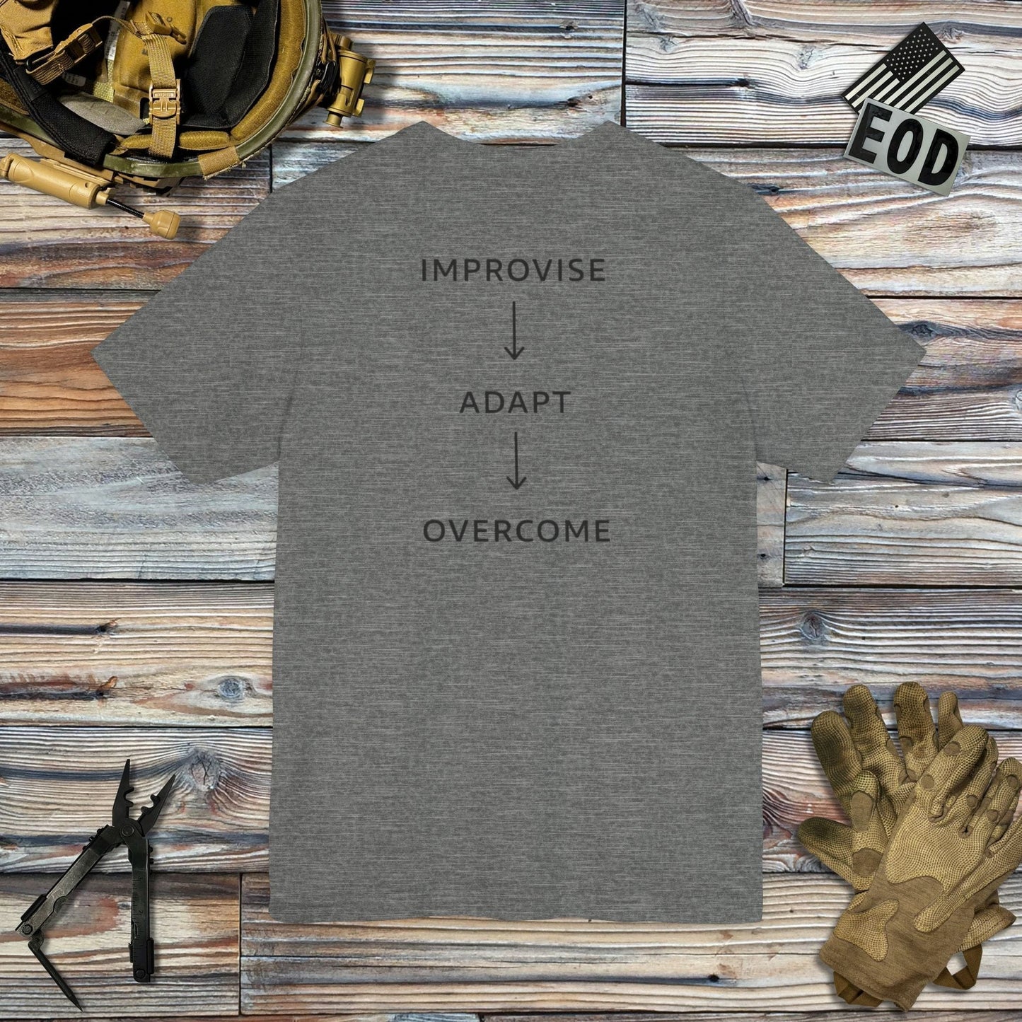 K-Factor Supply Co Improvise Adapt Overcome (Back Print) T-Shirt