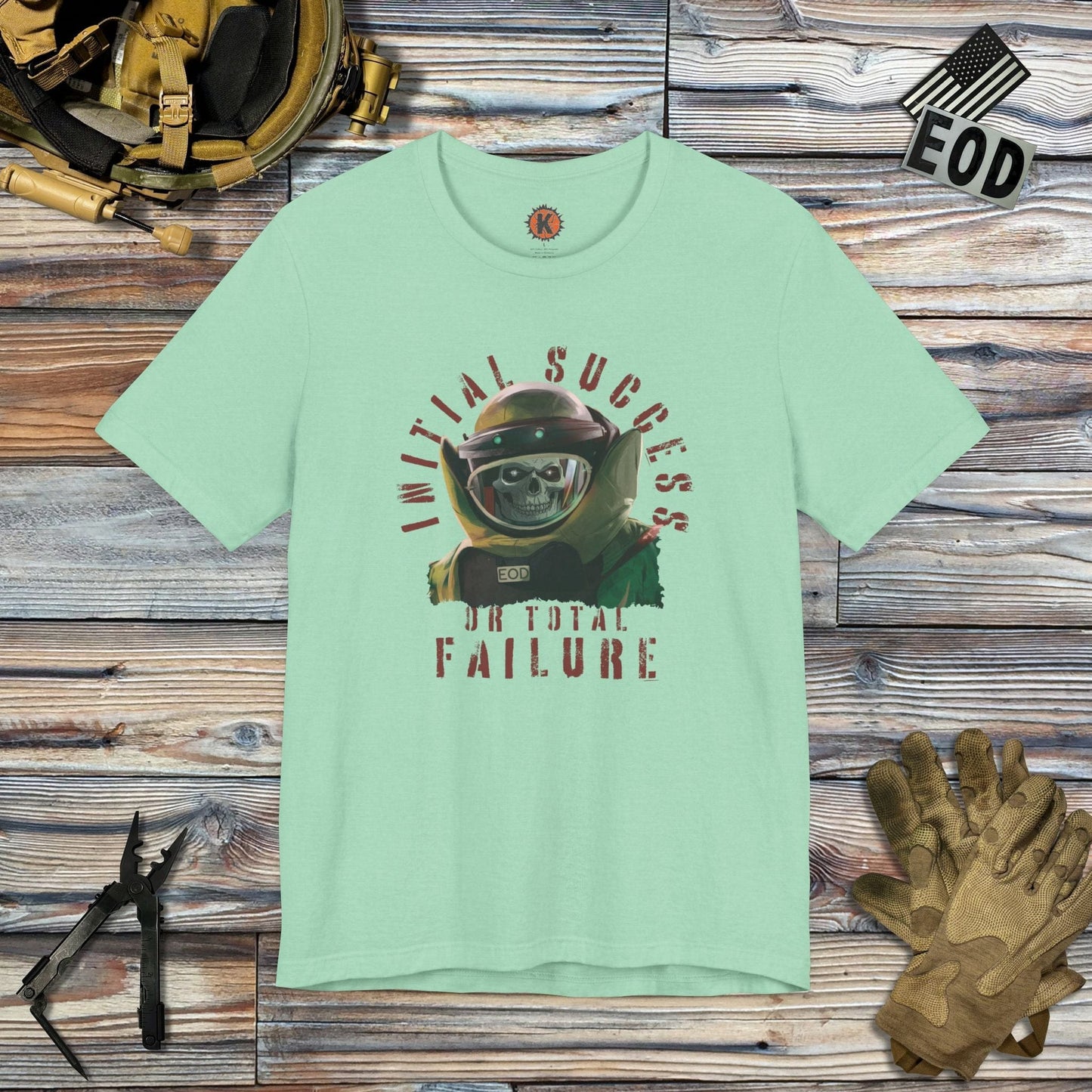 K-Factor Supply Co Initial Success Skull T-Shirt Heather Mint / S
