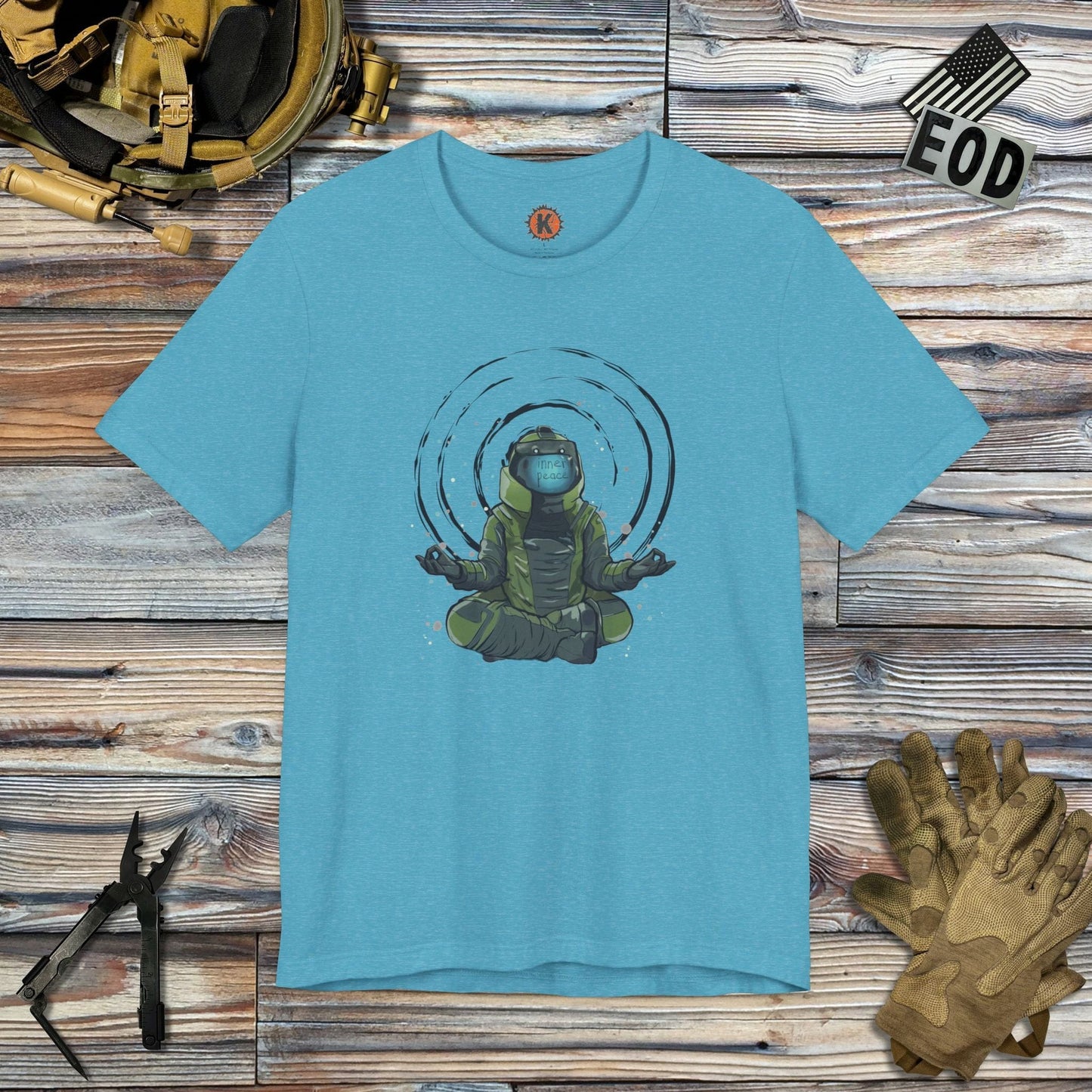 K-Factor Supply Co Inner Peace T-Shirt Heather Aqua / S