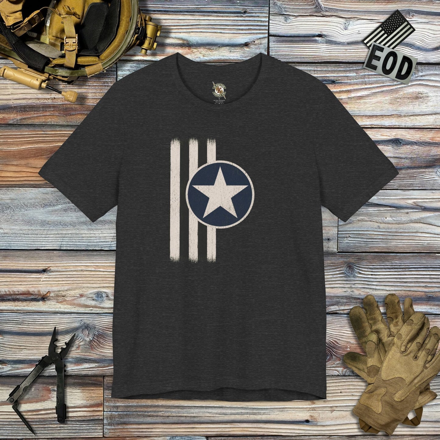 K-Factor Supply Co Invasion USA T-Shirt Dark Grey Heather / S