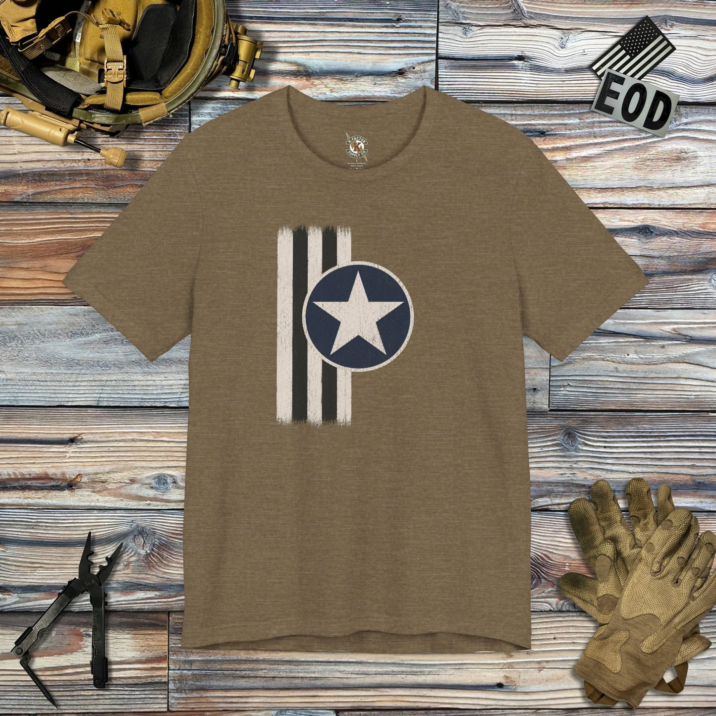 K-Factor Supply Co Invasion USA T-Shirt Heather Olive / S