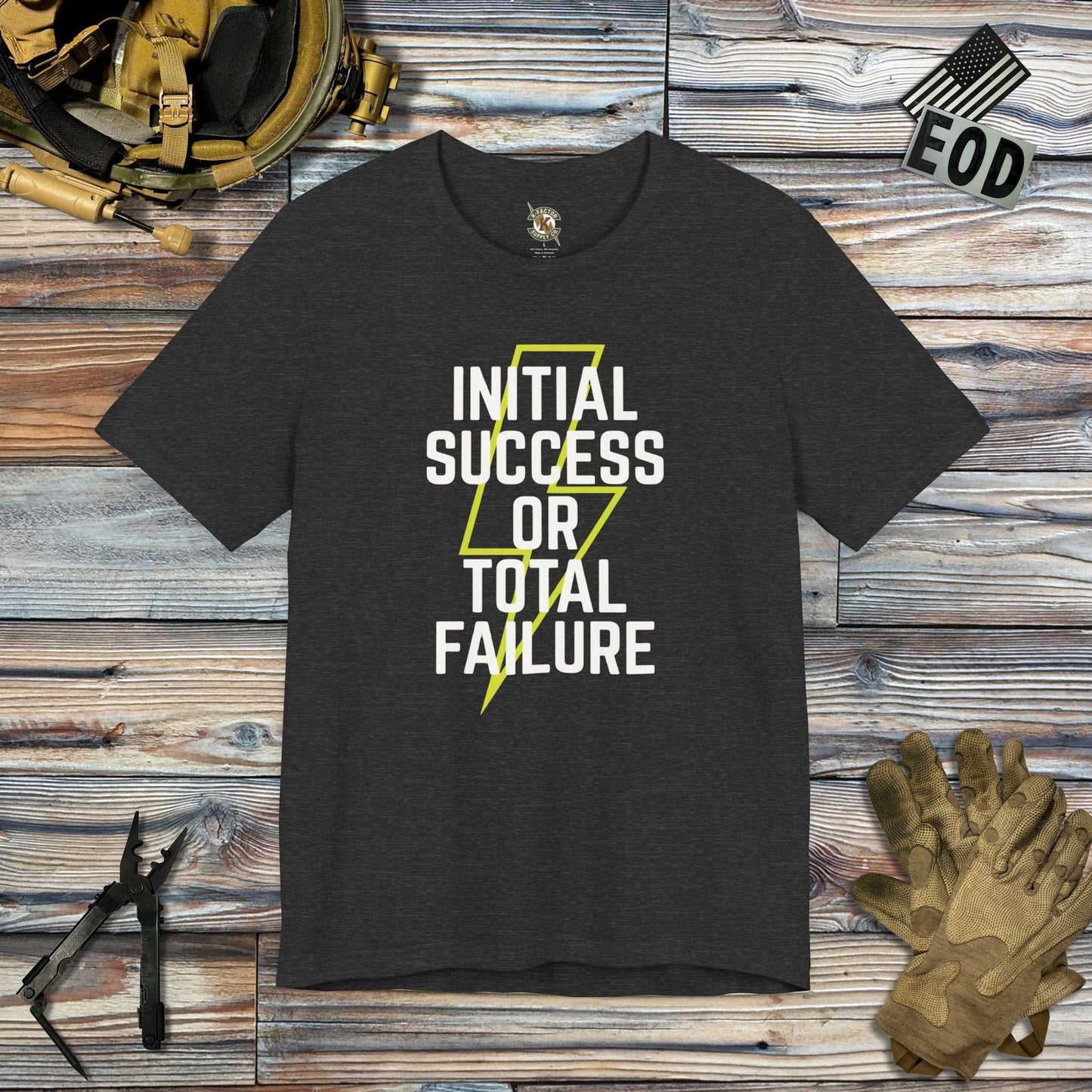 K-Factor Supply Co ISOTF Lightning Bolt T-Shirt Dark Grey Heather / S