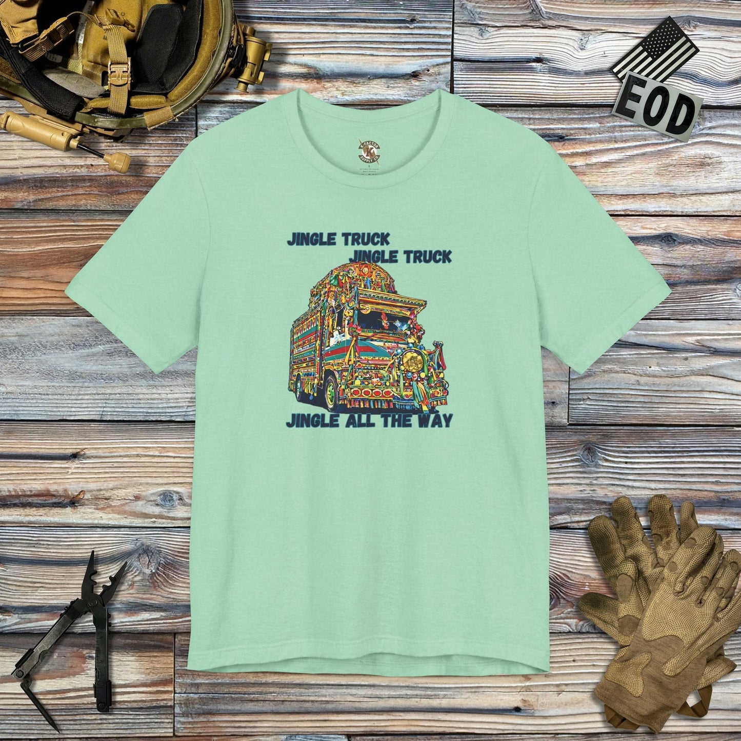 K-Factor Supply Co Jingle All The Way T-Shirt Heather Mint / S
