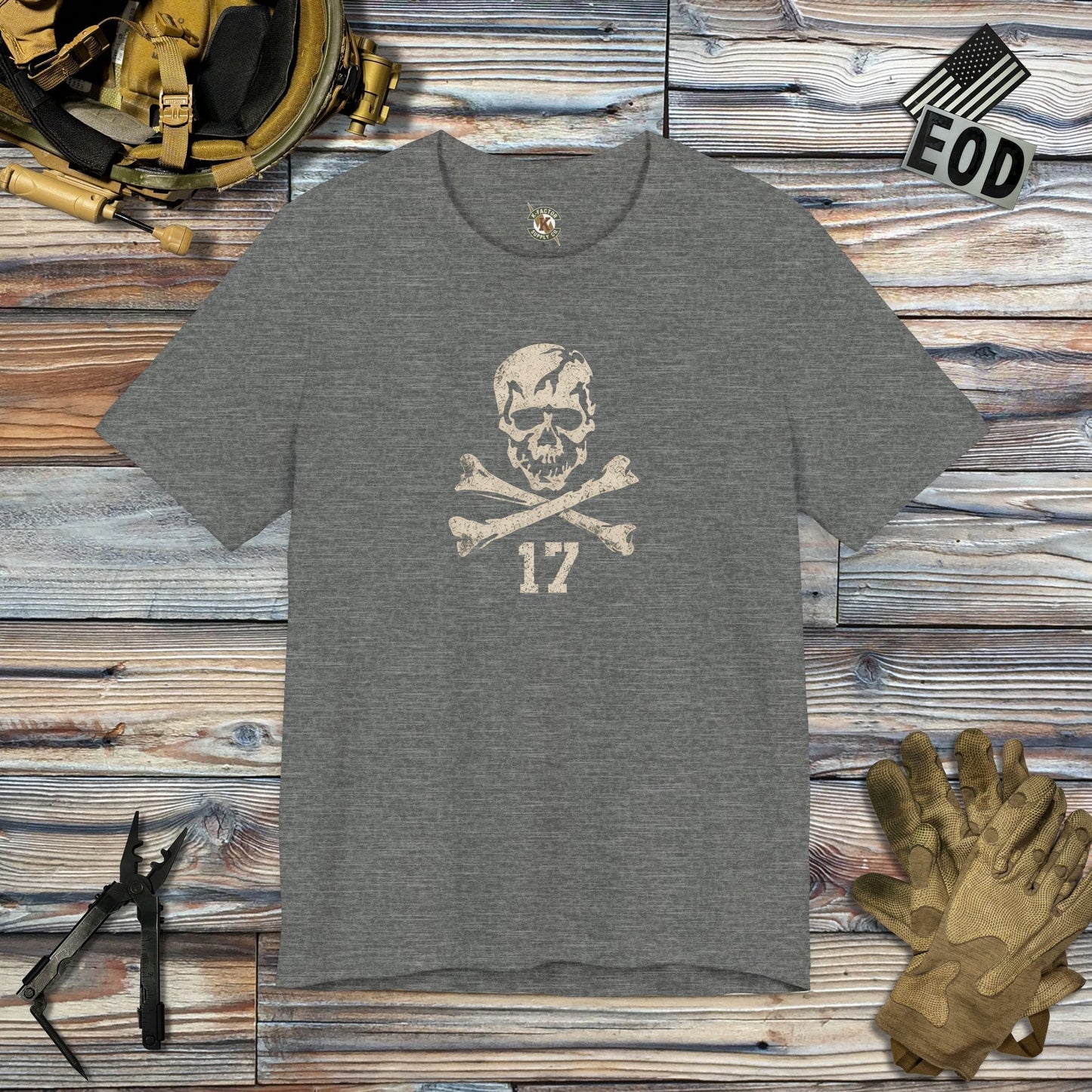 K-Factor Supply Co Jolly Rogers T-Shirt Deep Heather / S