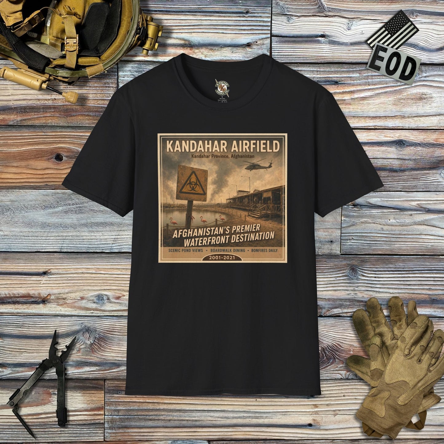 K-Factor Supply Co Kandahar Travel (B+T) T-Shirt Black / 2XL