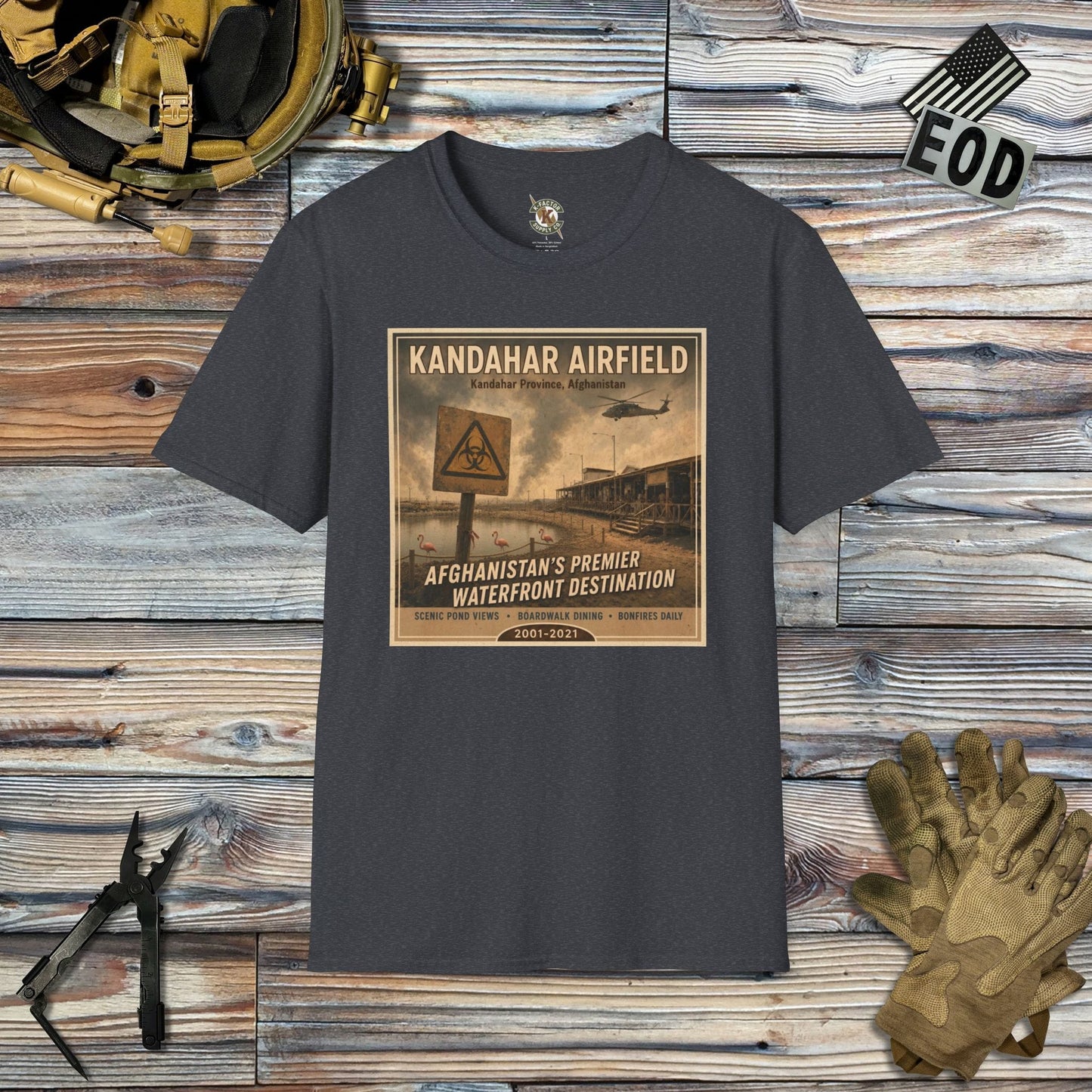 K-Factor Supply Co Kandahar Travel (B+T) T-Shirt Dark Heather Grey / 2XL