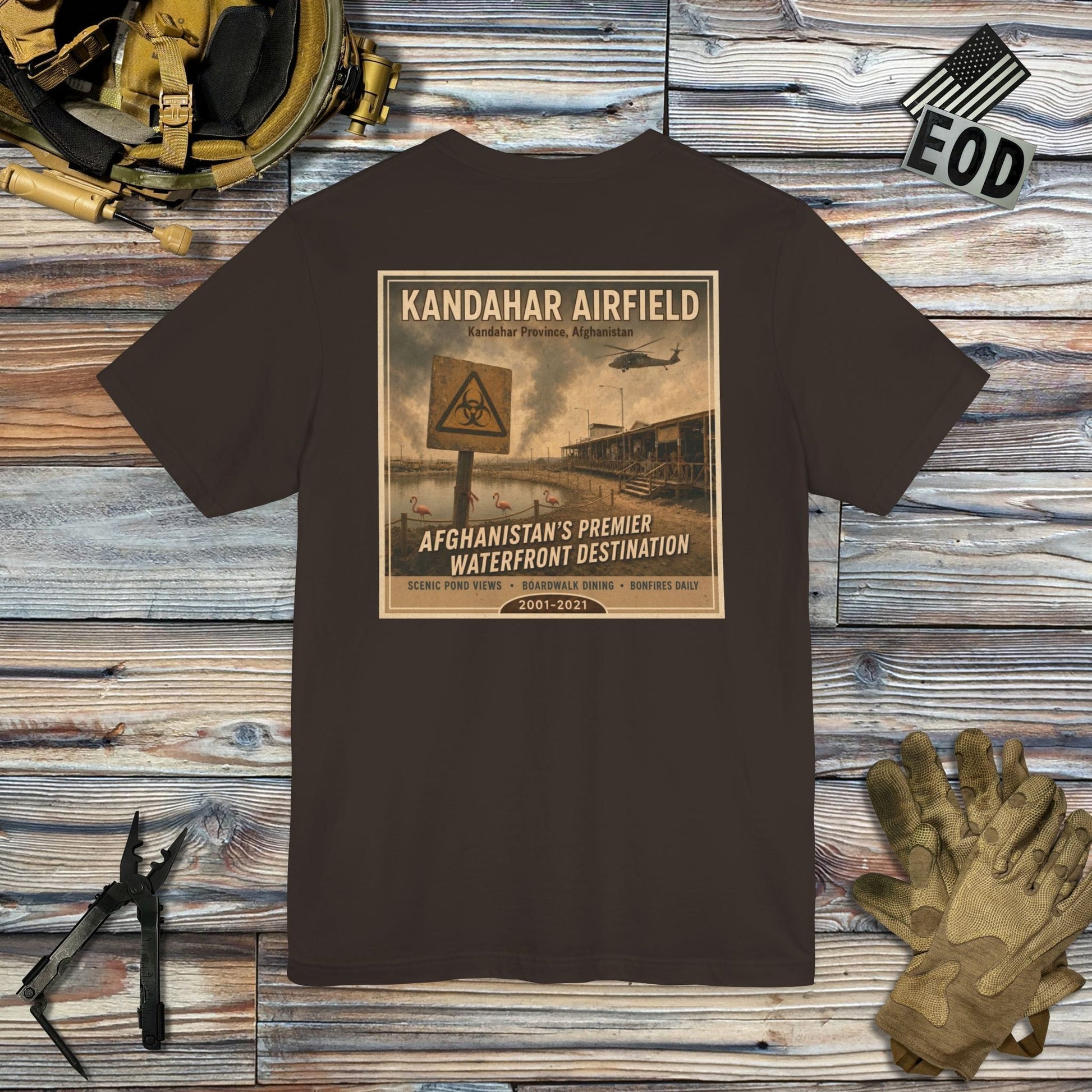 K-Factor Supply Co Kandahar Travel (Back Print) T-Shirt