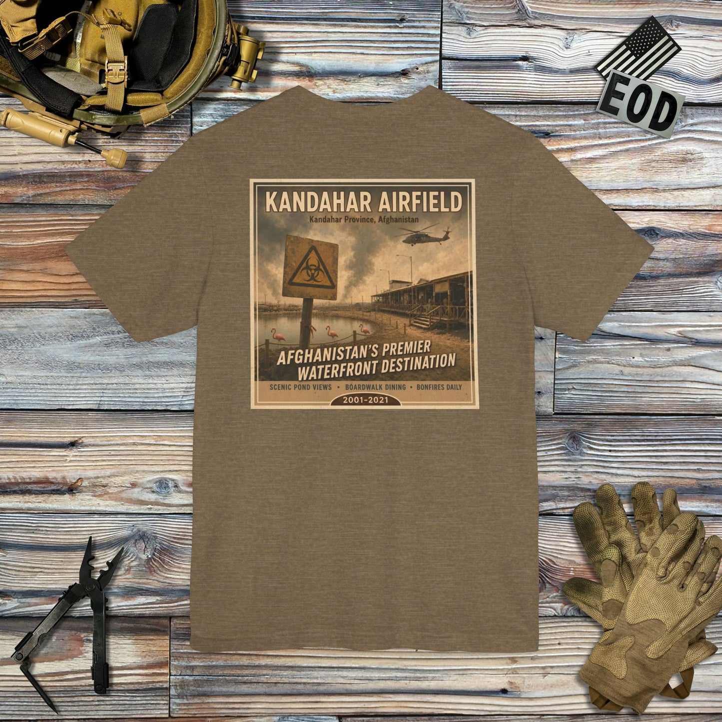 K-Factor Supply Co Kandahar Travel (Back Print) T-Shirt