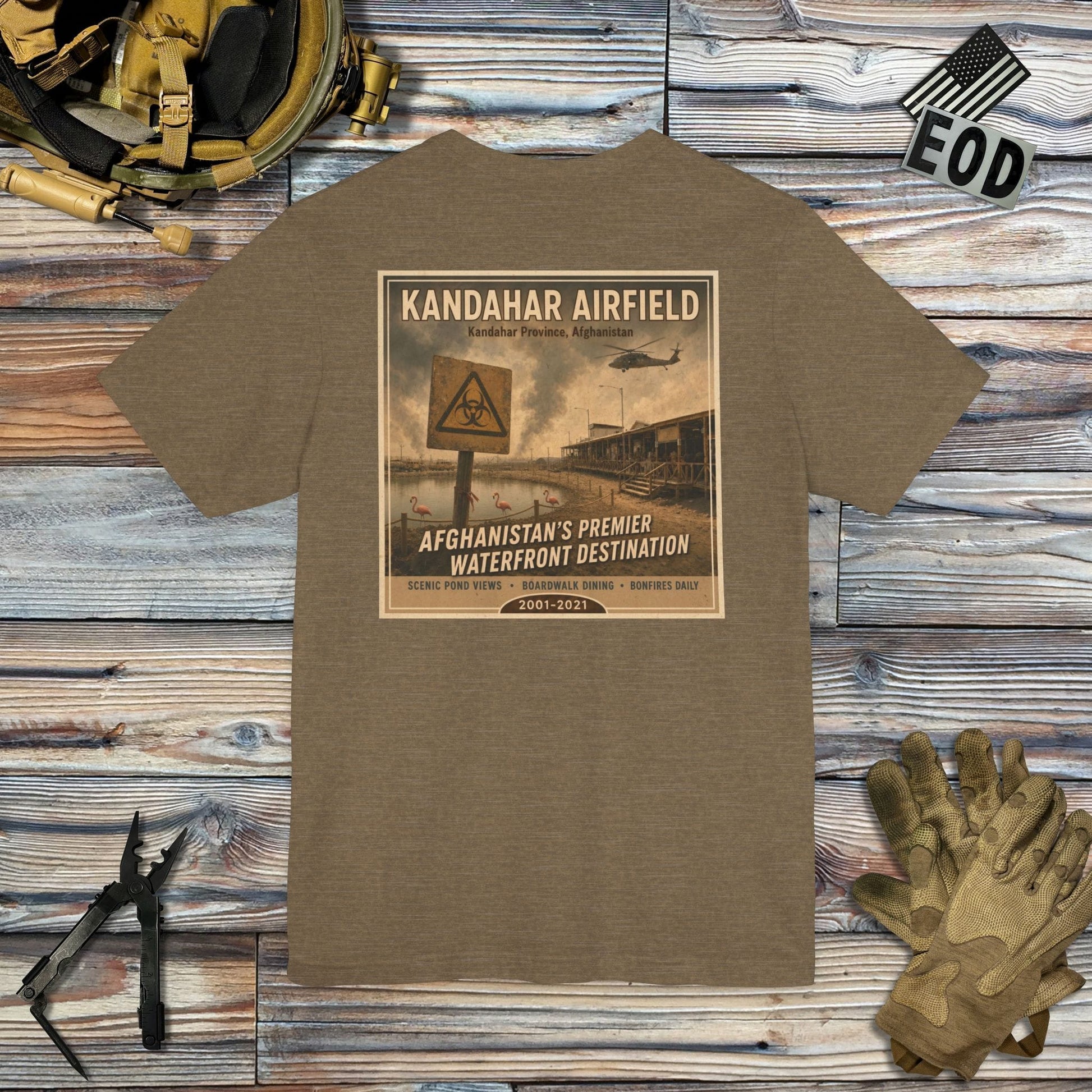 K-Factor Supply Co Kandahar Travel (Back Print) T-Shirt
