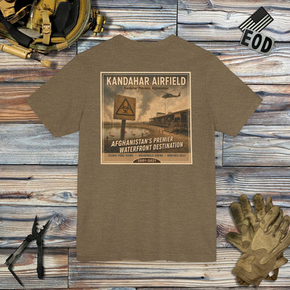 K-Factor Supply Co Kandahar Travel (Back Print) T-Shirt